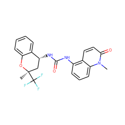 Cn1c(=O)ccc2c(NC(=O)N[C@@H]3C[C@@](C)(C(F)(F)F)Oc4ccccc43)cccc21 ZINC000145715498