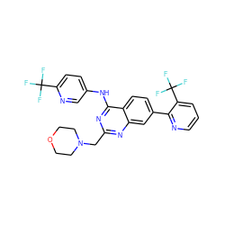 FC(F)(F)c1ccc(Nc2nc(CN3CCOCC3)nc3cc(-c4ncccc4C(F)(F)F)ccc23)cn1 ZINC000044358422