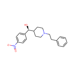 O=[N+]([O-])c1ccc([C@@H](O)C2CCN(CCc3ccccc3)CC2)cc1 ZINC000013473861