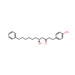 O=C(CCc1ccc(O)cc1)C[C@@H](O)CCCCCCc1ccccc1 ZINC000082155075