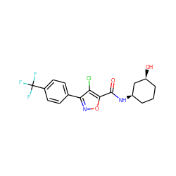 O=C(N[C@@H]1CCC[C@H](O)C1)c1onc(-c2ccc(C(F)(F)F)cc2)c1Cl ZINC000072175269