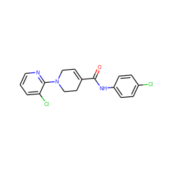 O=C(Nc1ccc(Cl)cc1)C1=CCN(c2ncccc2Cl)CC1 ZINC000034433880