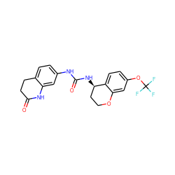 O=C1CCc2ccc(NC(=O)N[C@@H]3CCOc4cc(OC(F)(F)F)ccc43)cc2N1 ZINC000144407883